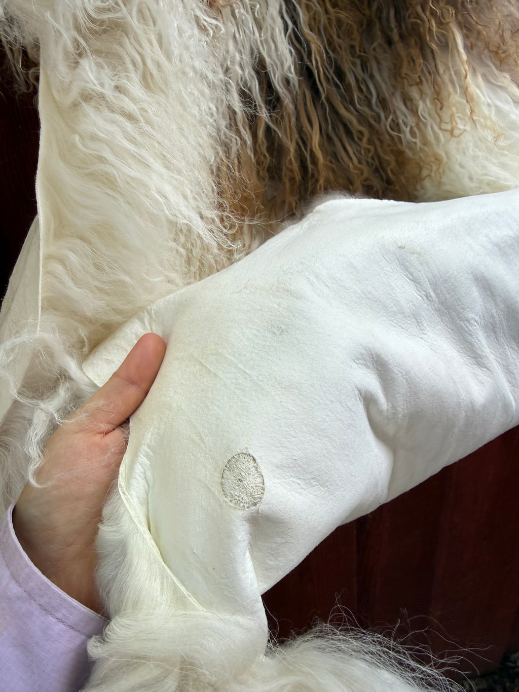 Extra Long Wool Sheepskin N916 - 42" Dual-Tone Light Brown Tips