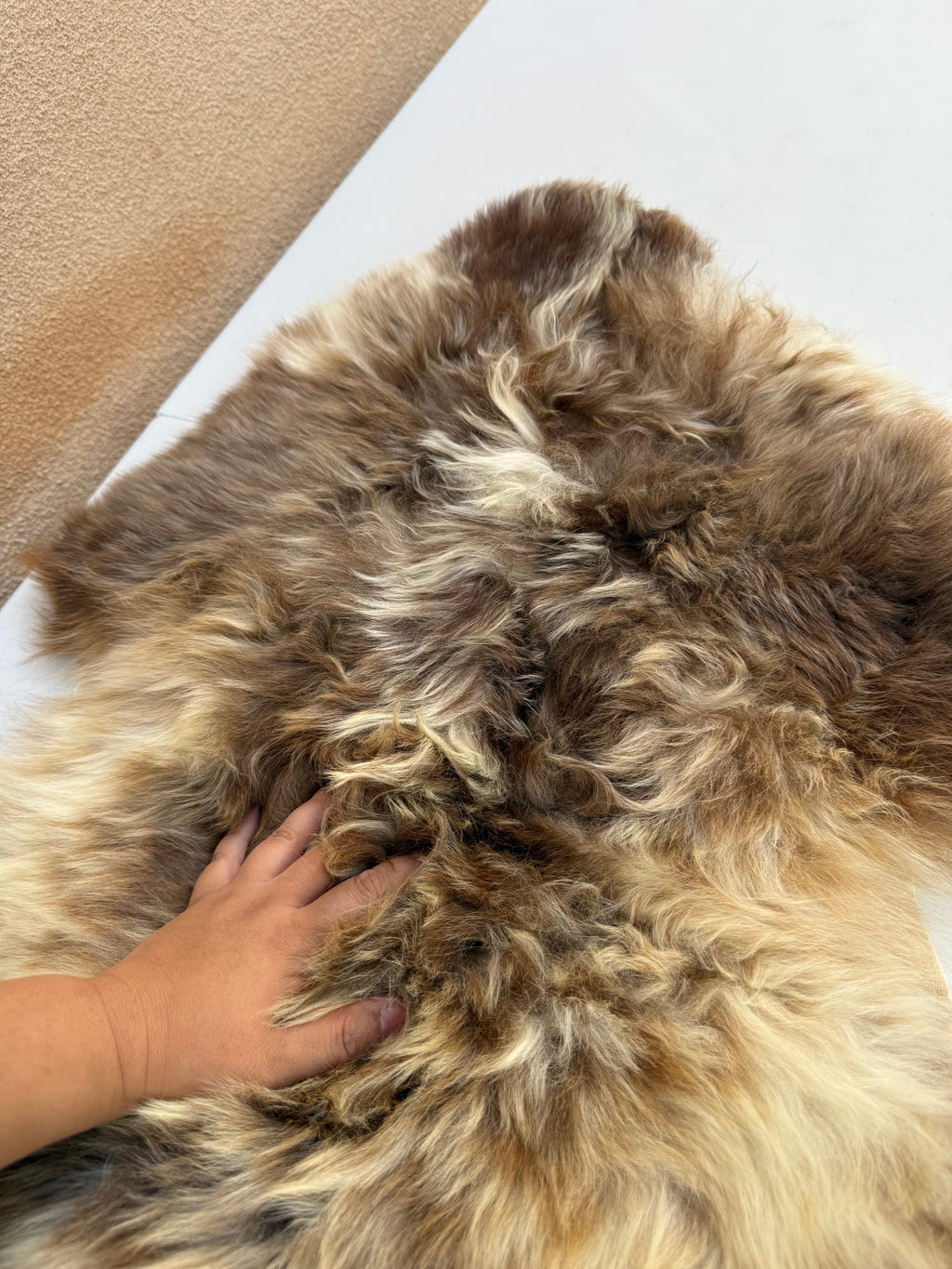 Golden Brown Brindle Medium Wool Sheepskin N013 - 38"